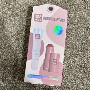 Iconic Duo Kiss My Face Lip Treatment and Blush Stick Set